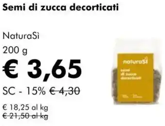 NaturaSì Semi di zucca decorticati NaturaSi offerta