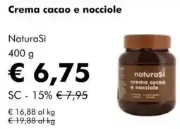 NaturaSì Crema cacao e nocciole Natura Si offerta