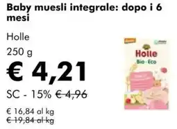 NaturaSì Baby muesli integrale: dopo i 6 mesi Holle offerta