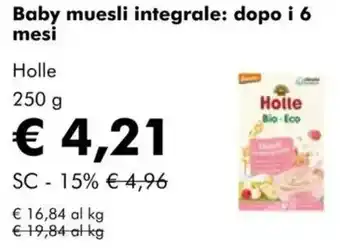 NaturaSì Baby muesli integrale: dopo i 6 mesi Holle offerta