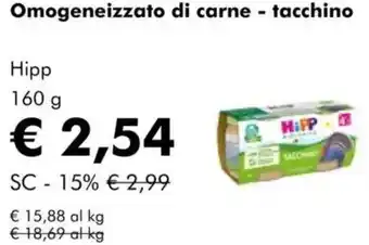 NaturaSì Omogeneizzato di carne - tacchino Hipp offerta