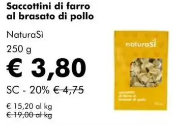 NaturaSì Saccottini di farro al brasato di pollo NaturaSì offerta