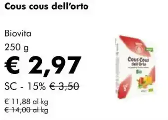 NaturaSì Cous cous dell'orto Biovita offerta