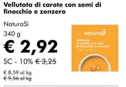 NaturaSì Vellutata di carote con semi di finocchio e zenzero NaturaSì offerta