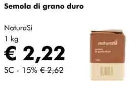 NaturaSì Semola di grano duro NaturaSi offerta