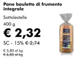 NaturaSì Pane bauletto di frumento integrale Sottolestelle offerta