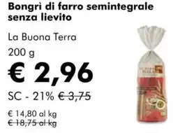 NaturaSì Bongrì di farro semintegrale senza lievito La Buona Terra offerta