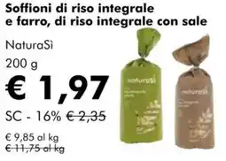 NaturaSì Soffioni di riso integrale e farro, di riso integrale con sale NaturaSi offerta