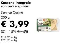 NaturaSì Cassone integrale con ceci e spinaci L'antica Cucina offerta