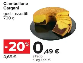 Carrefour Ciambellone Gargani offerta