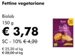 NaturaSì Fettine vegetariane Biolab offerta