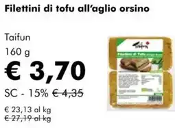 NaturaSì Filettini di tofu all'aglio orsino Taifun offerta