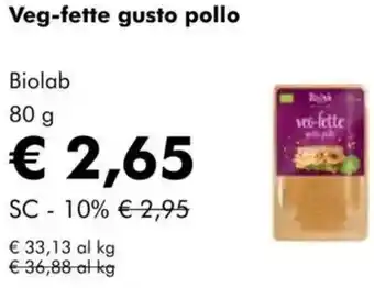 NaturaSì Veg-fette gusto pollo Biolab offerta