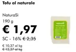 NaturaSì Tofu al naturale Natura Si offerta