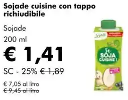 NaturaSì Sojade cuisine con tappo richiudibile Sojade offerta