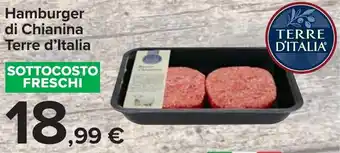 Carrefour Hamburger di Chianina Terre d'Italia offerta