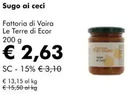 NaturaSì Sugo ai ceci Fattoria di Vaira Le Terre di Ecor offerta