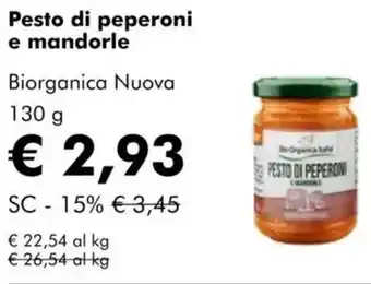 NaturaSì Pesto di peperoni e mandorle Biorganica Nuova offerta