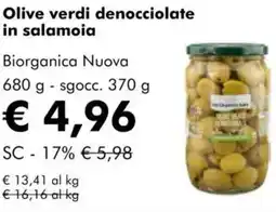 NaturaSì Olive verdi denocciolate in salamoia Biorganica Nuova offerta