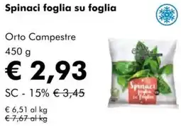 NaturaSì Spinaci foglia su foglia Orto Campestre offerta