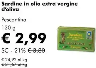 NaturaSì Sardine in olio extra vergine d'oliva Pescantina offerta