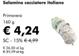 NaturaSì Salamino cacciatore italiano Primavera offerta