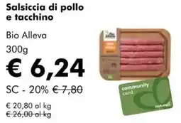 NaturaSì Salsiccia di pollo e tacchino Bio Alleva offerta