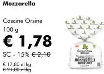 NaturaSì Mozzarella Cascine Orsine offerta