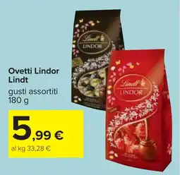 Carrefour Ovetti Lindor Lindt offerta