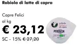 NaturaSì Robiola di latte di capra Capre Felici offerta