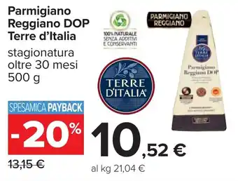 Carrefour Parmigiano Reggiano DOP Terre d'Italia offerta