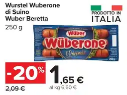 Carrefour Wurstel Wuberone di Suino Wuber Beretta offerta