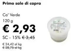 NaturaSì Primo sale di capra Ca' Verde offerta