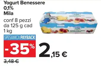 Carrefour Yogurt Benessere 0,1% Mila offerta