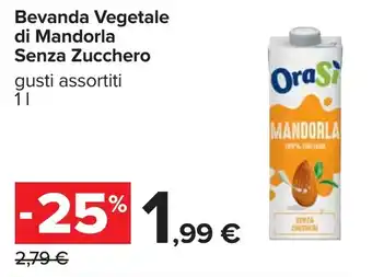 Carrefour Bevanda Vegetale di Mandorla Senza Zucchero offerta