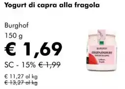 NaturaSì Yogurt di capra alla fragola Burghof offerta