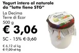 NaturaSì Yogurt intero al naturale da "latte fieno STG" La Decima Terre di Ecor offerta