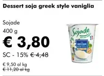 NaturaSì Dessert soja greek style vaniglia Sojade offerta