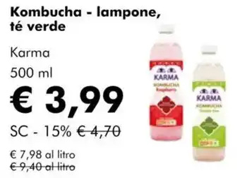 NaturaSì Kombucha - lampone, té verde karma offerta