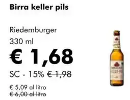 NaturaSì Birra keller pils riedemburger offerta