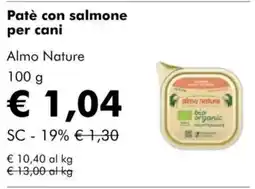 NaturaSì Patè con salmone per cani almo nature offerta