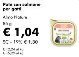 NaturaSì Patè con salmone per gatti almo nature offerta