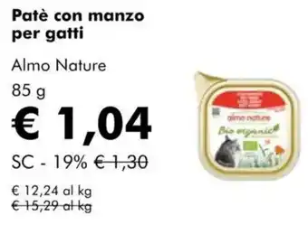 NaturaSì Patè con manzo per gatti almo nature offerta