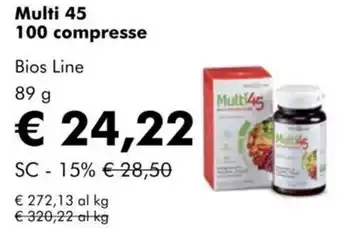 NaturaSì Multi 45 100 compresse bios line offerta