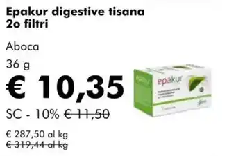 NaturaSì Epakur digestive tisana 20 filtri Aboca offerta