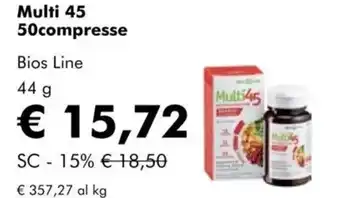 NaturaSì Multi 45 50compresse bios line offerta