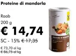 NaturaSì Proteine di mandorla Raab offerta