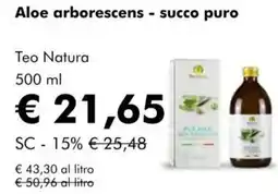 NaturaSì Aloe arborescens - succo puro teo natura offerta