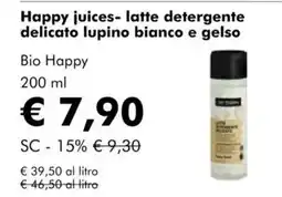 NaturaSì Happy juices- latte detergente delicato lupino bianco e gelso Bio Happy offerta