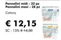 NaturaSì Pannolini midi - 32 pz pannolini maxi - 28 pz Cottony offerta